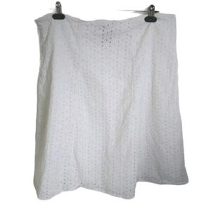 George White Eyelet  A-Line Full Skirt, Lining, 14